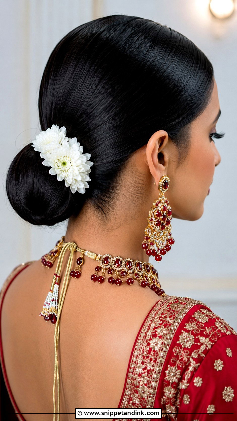 Indian Bridal Sleek Bun - Snippet and Ink - 15 Indian Bride Bun Hairstyle Ideas