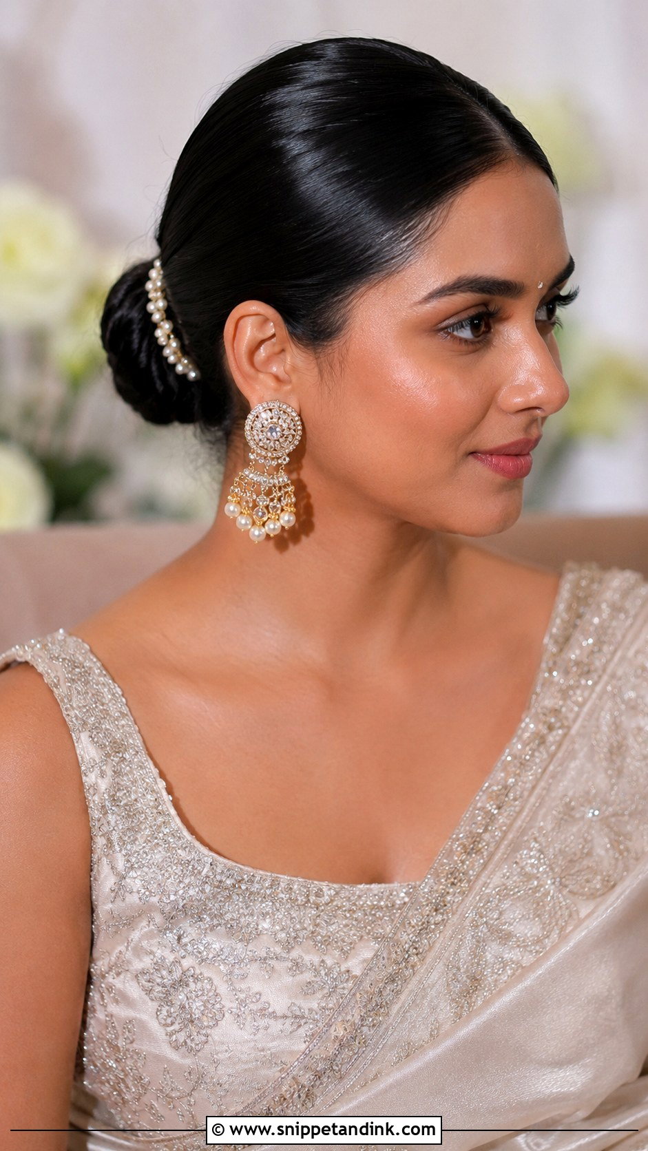 Indian Bridal Sleek Bun - Snippet and Ink - 20 Indian Bridal Hair Bun Style Ideas