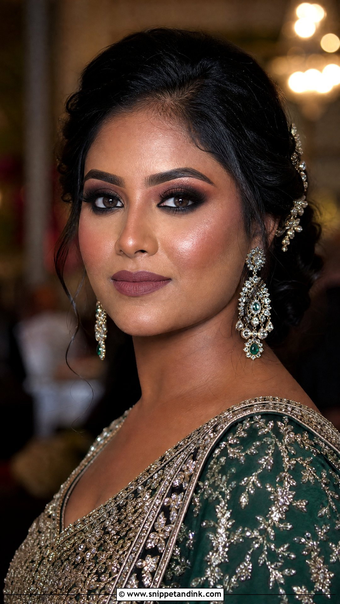 Indian Bridal Smokey Eye Makeup With Bun - Snippet and Ink - 20 Indian Wedding Makeup Bridal Looks Hair Styles Asian Bride