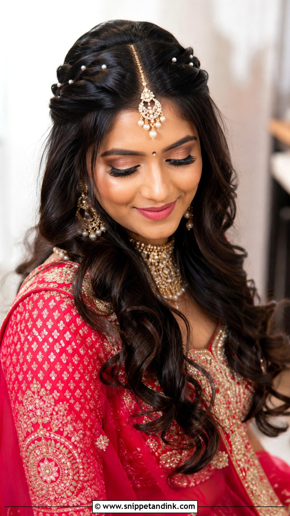 Indian Bride Hair Down With Front Twist - Snippet and Ink - 15 Indian Bride Hair Down Ideas