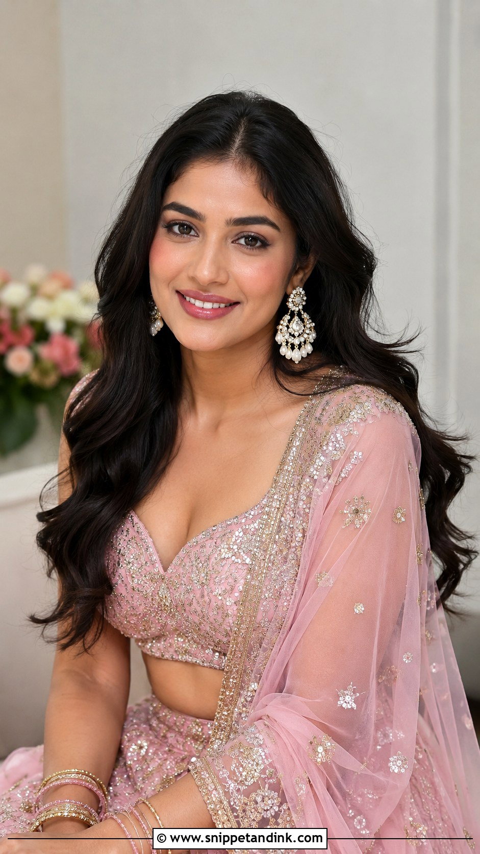 Indian Bride Open Hair With Loose Waves - Snippet and Ink - 15 Indian Bride with Open Hair Ideas
