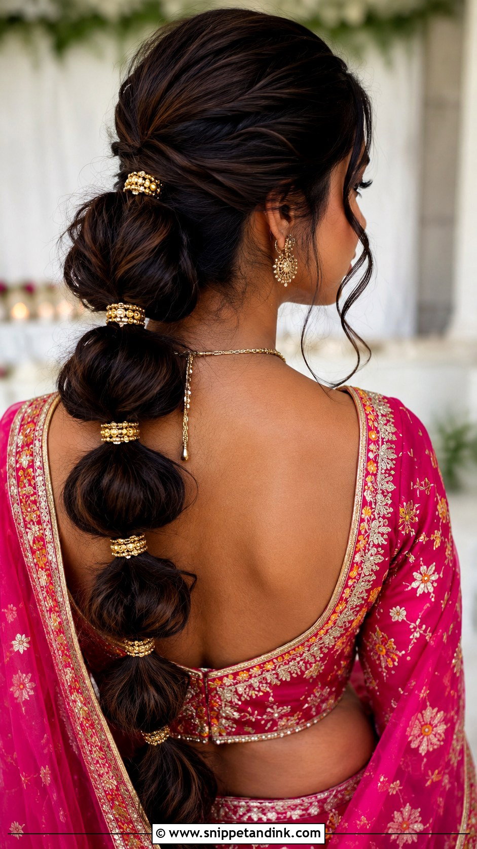 Indian Bridesmaid Bubble Braid - Snippet and Ink - 20 Indian Bridesmaids Hairstyles