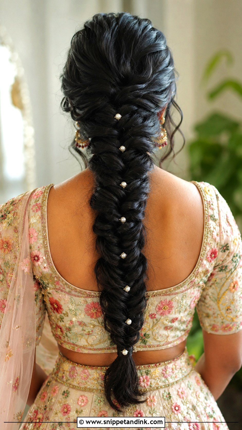 Indian Bridesmaid Fishtail Braid - Snippet and Ink - 20 Indian Wedding Hairstyles for Long Hair Bridesmaids
