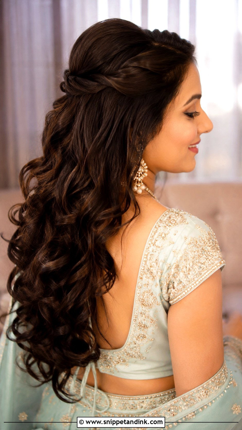 Indian Bridesmaid Half Up Half Down Hair - Snippet and Ink - 25 Indian Bridesmaid Hairstyles