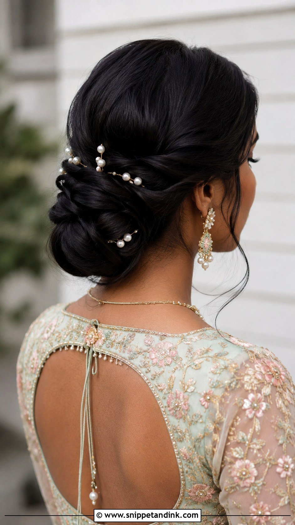 Indian Bridesmaid Low Bun - Snippet and Ink - 25 Indian Bridesmaid Hairstyles
