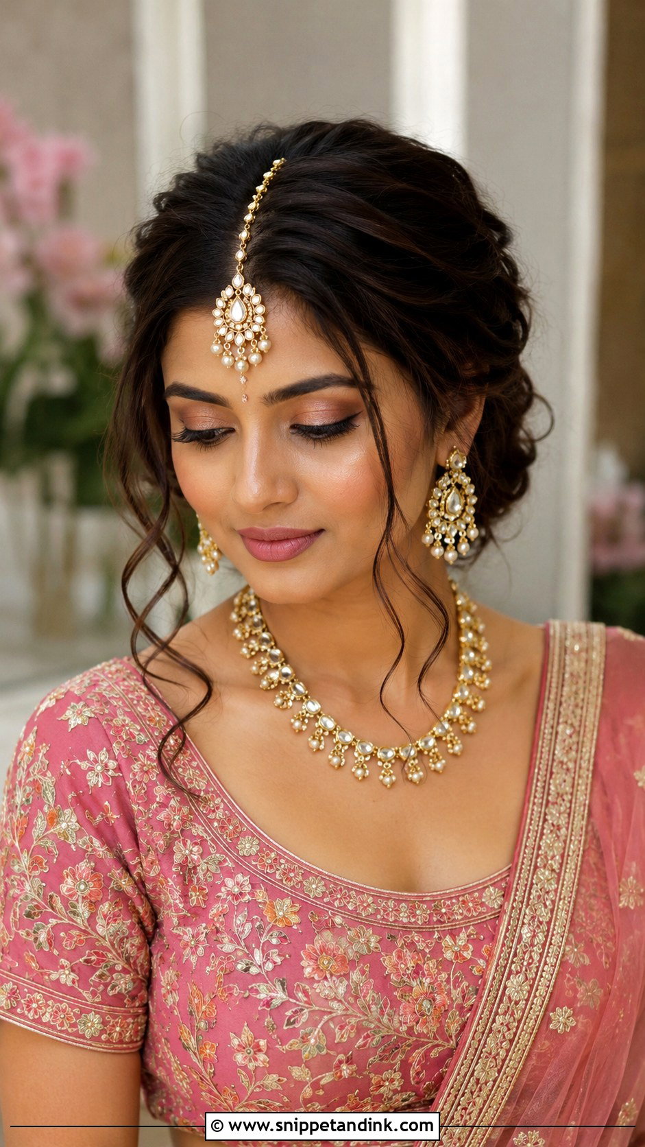 Indian Bridesmaid Maang Tikka Hairstyle - Snippet and Ink - 20 Indian Bridesmaids Hairstyles