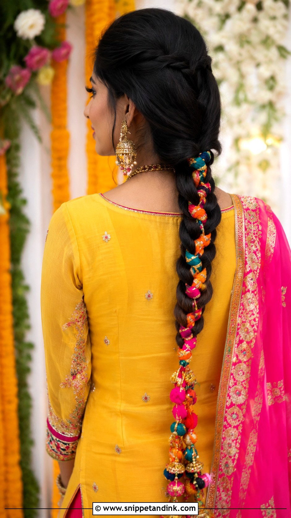 Indian Bridesmaid Parandi Braid - Snippet and Ink - 25 Indian Bridesmaid Hairstyles