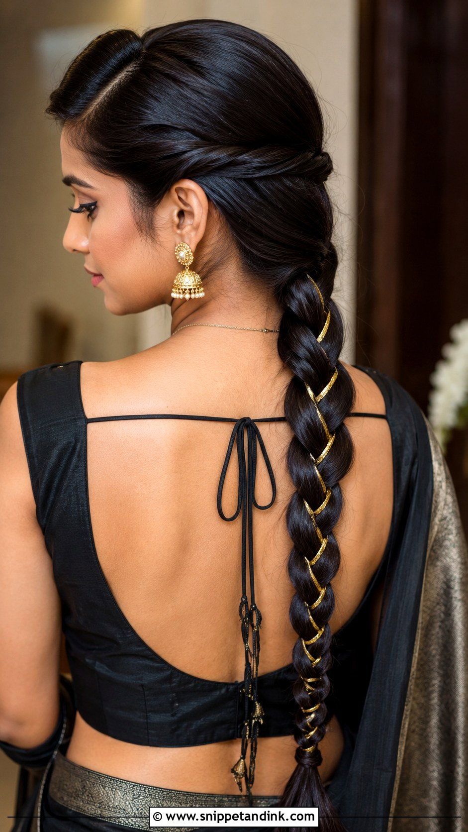 Indian Bridesmaid Rope Braid - Snippet and Ink - 20 Indian Wedding Hairstyles for Long Hair Bridesmaids