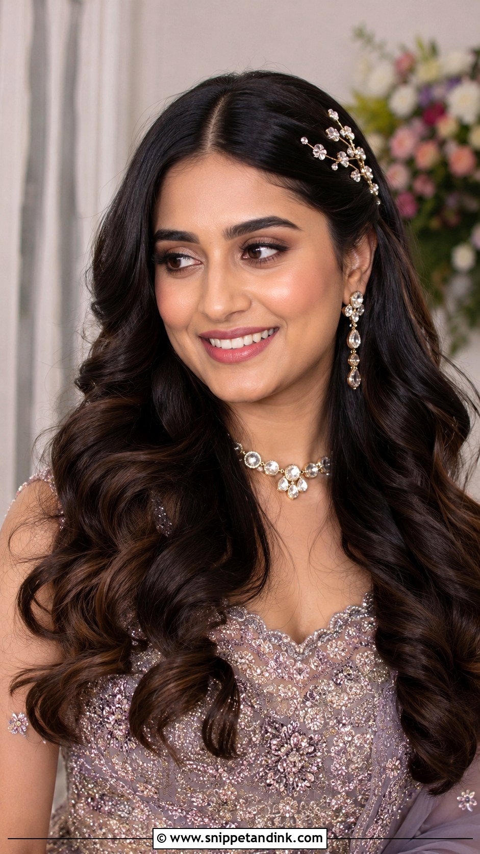 Indian Bridesmaid Soft Curls - Snippet and Ink - 25 Indian Bridesmaid Hairstyles