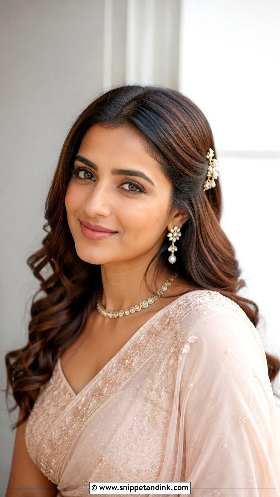Indian Bridesmaid Soft Waves - Snippet and Ink - 20 Indian Bridesmaids Hairstyles