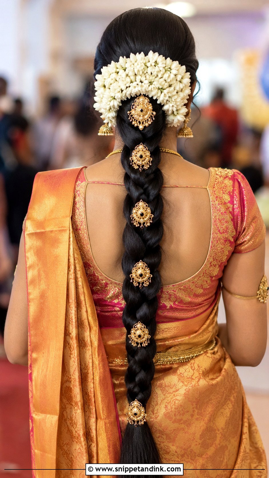 Indian Bridesmaid South Indian Braid - Snippet and Ink - 20 Indian Wedding Hairstyles for Long Hair Bridesmaids