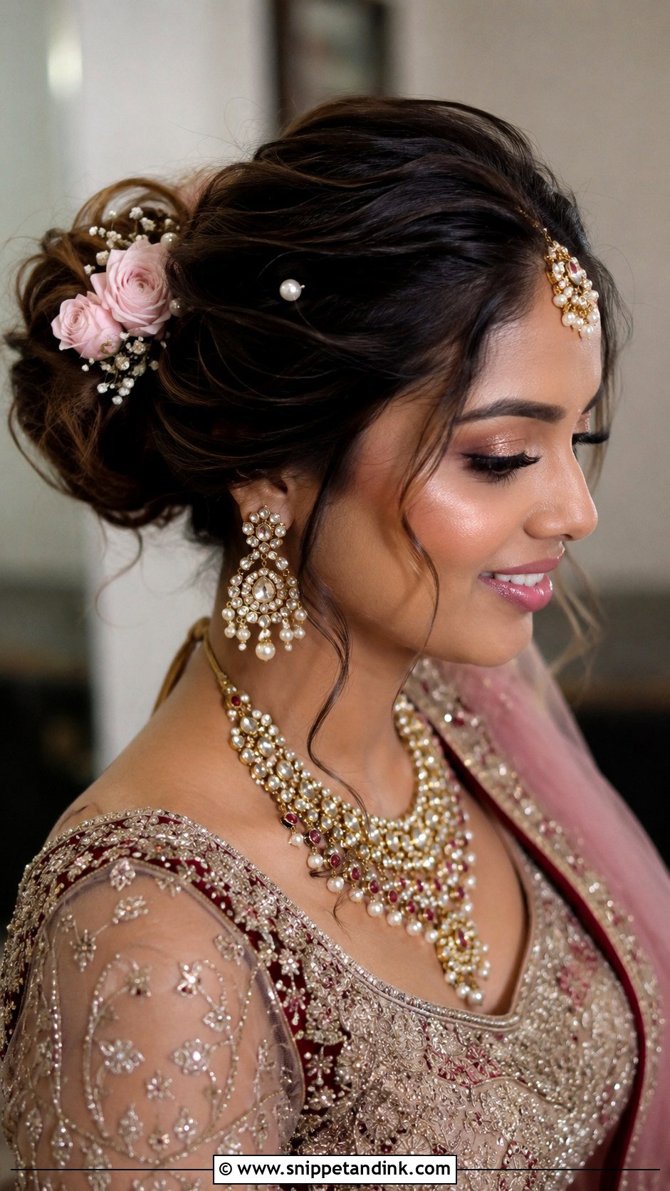 Indian Bun For Lehenga Wedding - Snippet and Ink - 20 Indian Hair Bun for Wedding Ideas