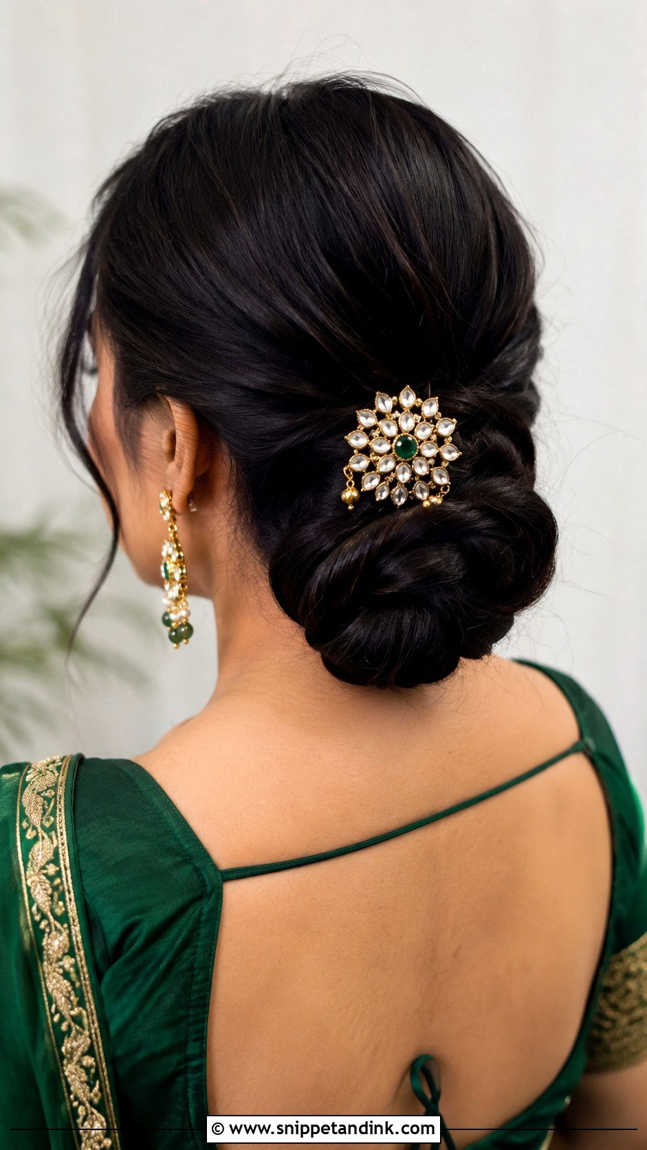 Indian Bun With Juda Pin - Snippet and Ink - 20 Indian Hair Bun for Wedding Ideas