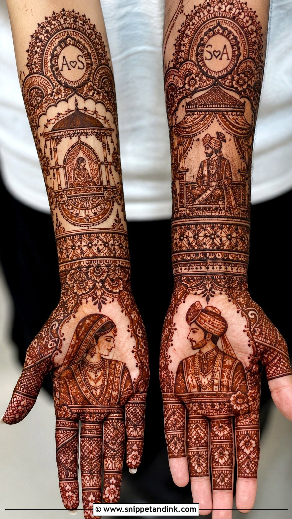 Indian Dulha Dulhan Mehndi Design - Snippet and Ink - 35 Indian Mehndi Designs