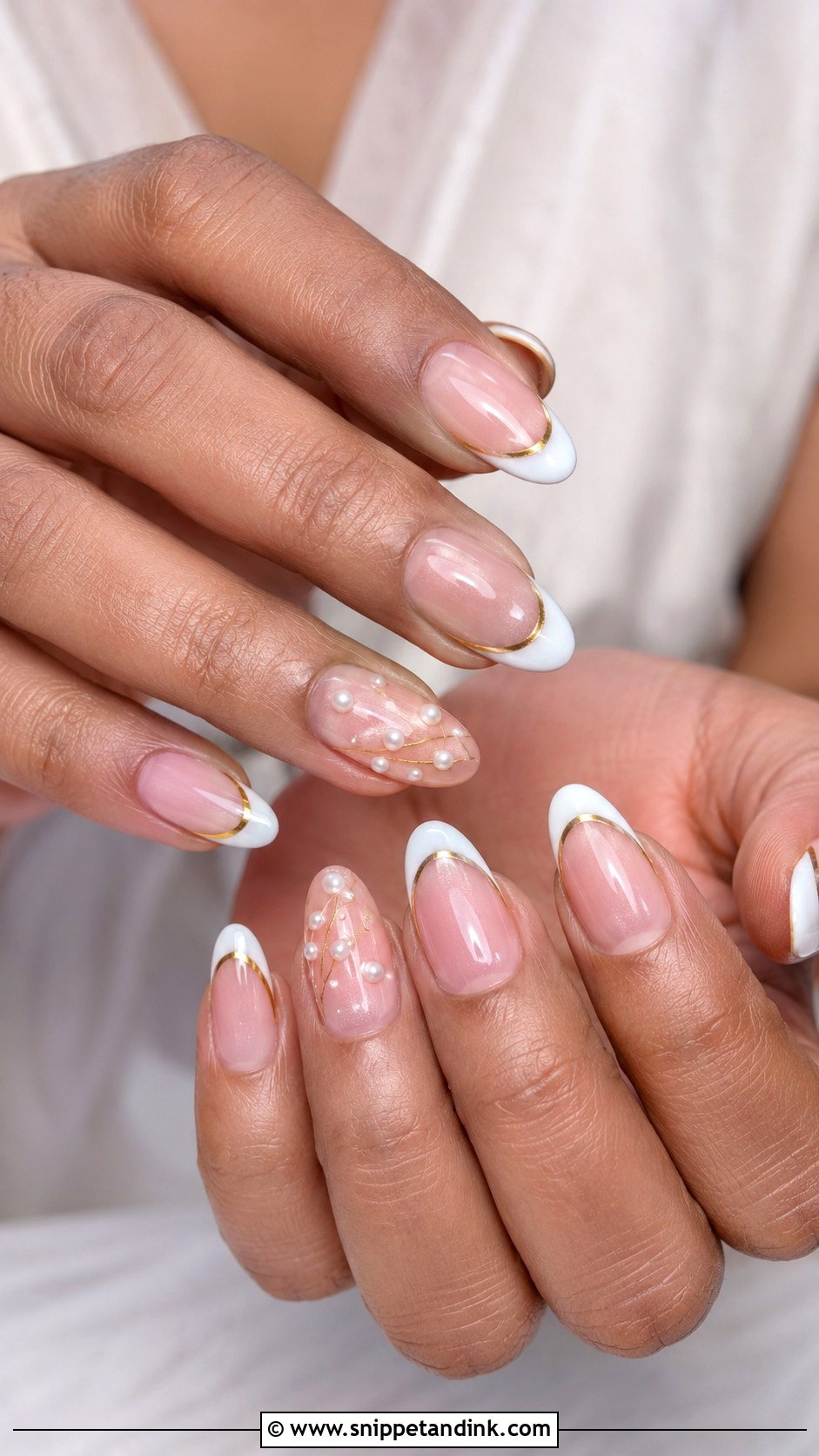 Indian Engagement French Tip Nails - Snippet and Ink - 20 Indian Engagement Nails