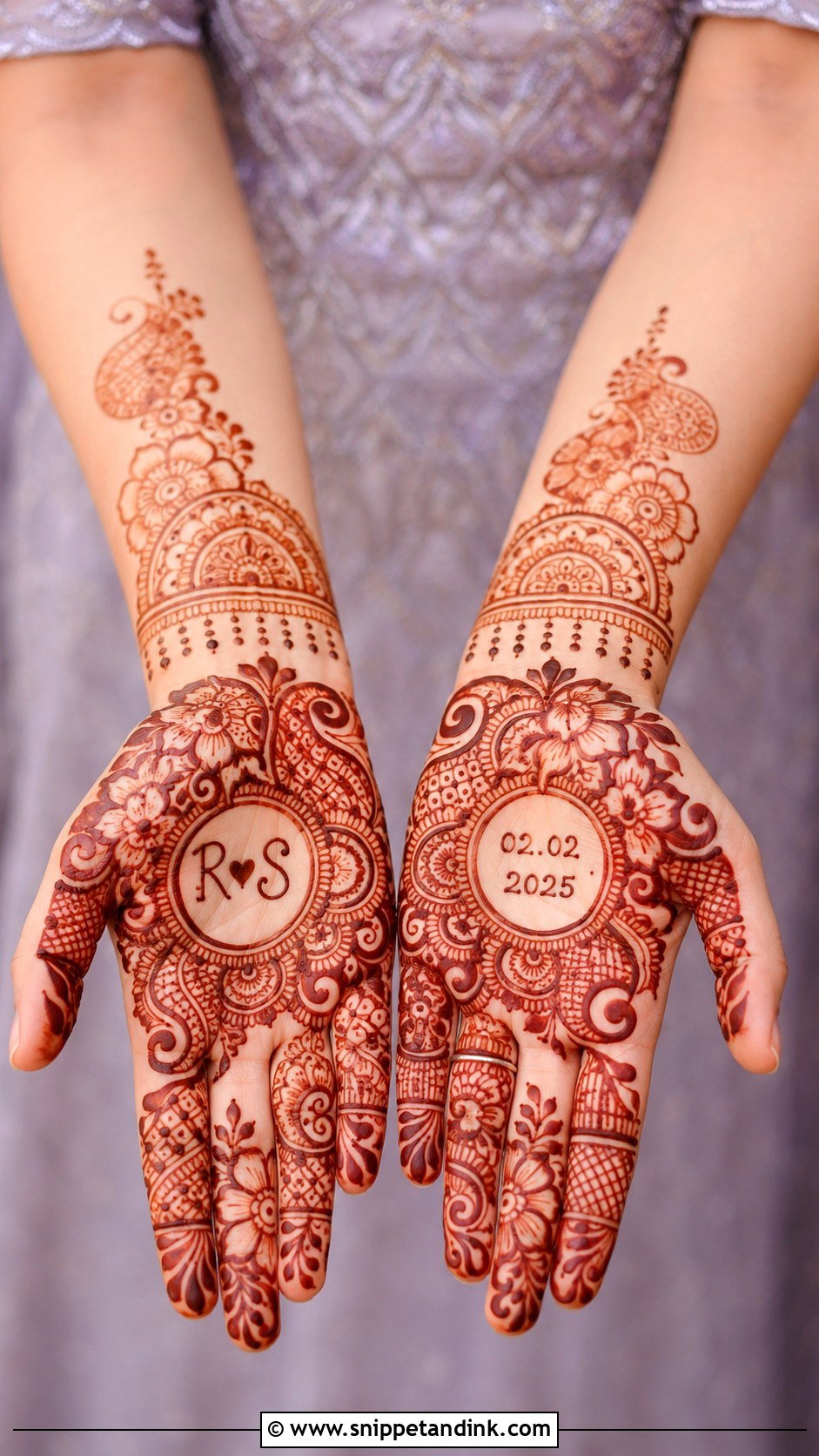 Indian Engagement Mehndi Design - Snippet and Ink - 35 Indian Mehndi Designs
