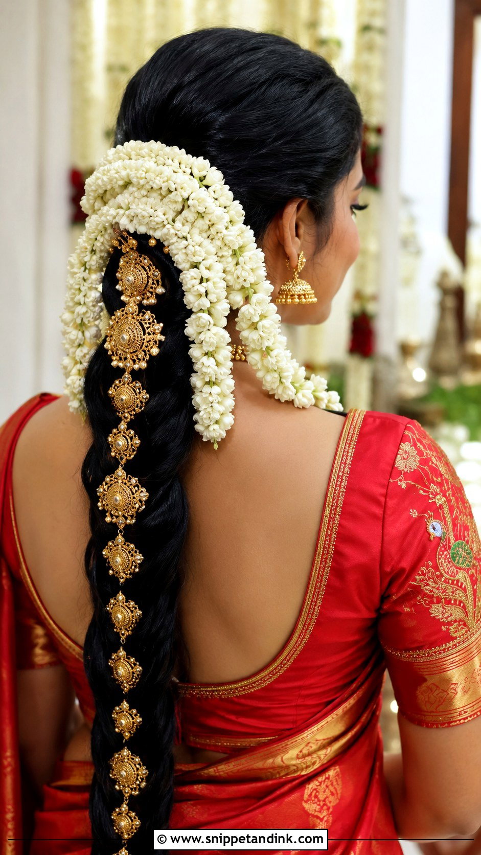 Indian Engagement South Indian Braid - Snippet and Ink - 20 Hair Styles for Indian Engagement Brides
