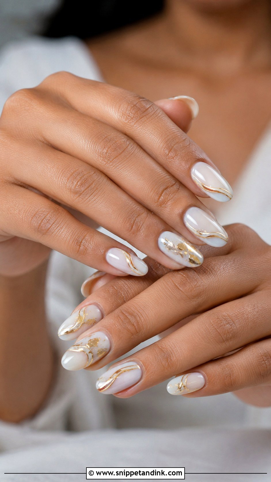 Indian Engagement White Gold Nails - Snippet and Ink - 20 Indian Engagement Nails