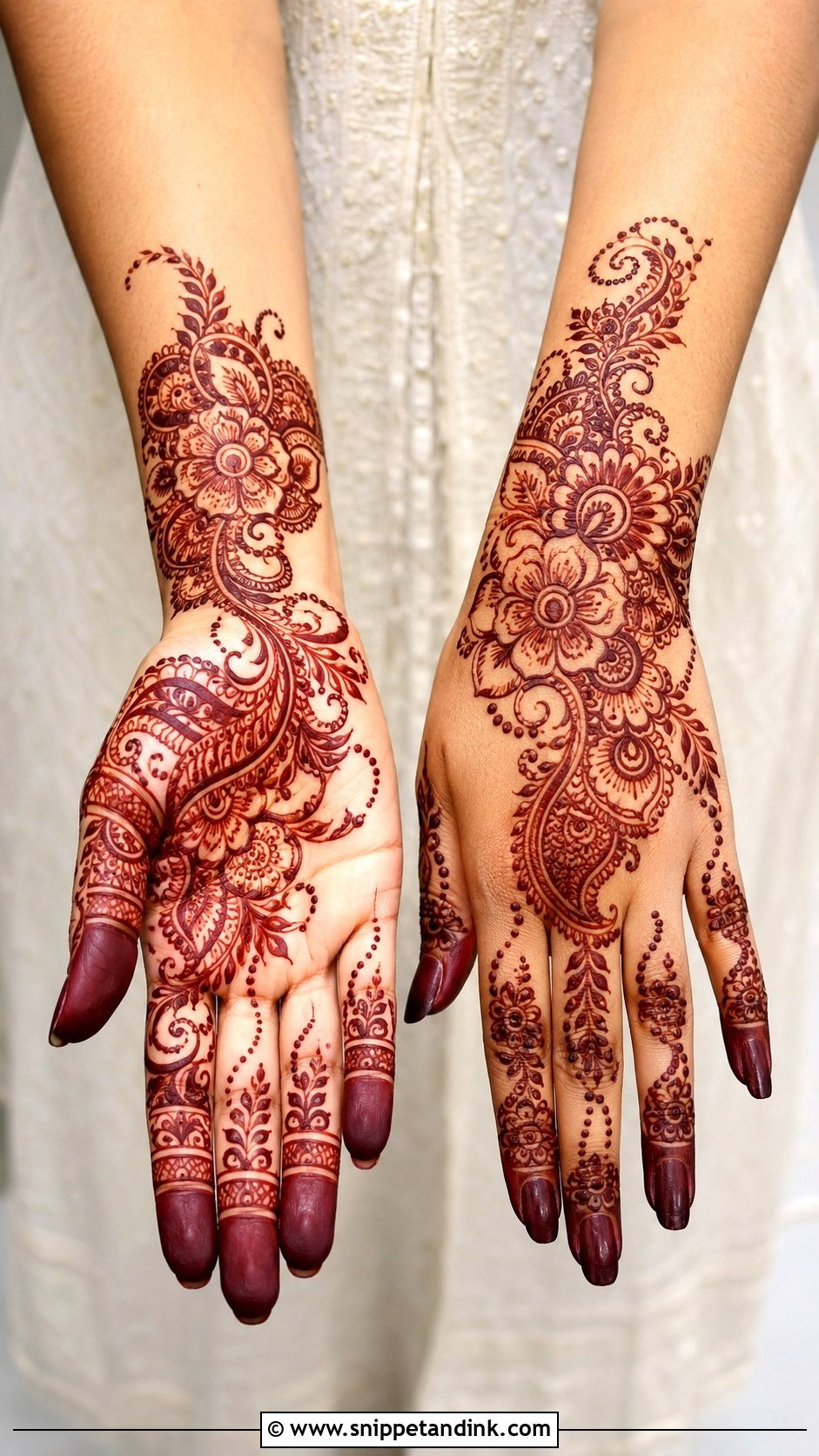 Indian Floral Mehndi Design - Snippet and Ink - 35 Indian Mehndi Designs
