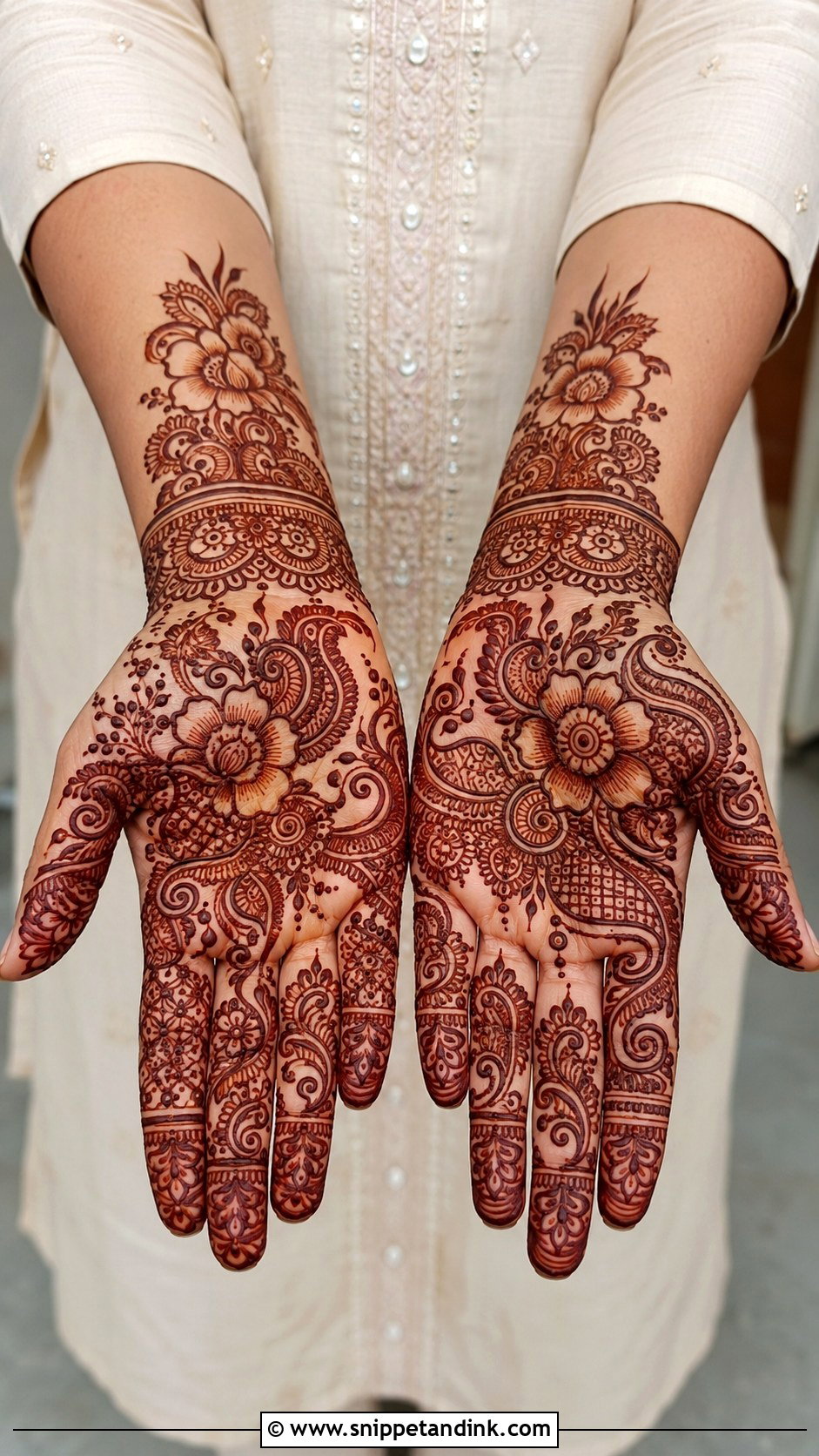 Indian Flower Mehndi Design - Snippet and Ink - 35 Flower Mehndi Designs