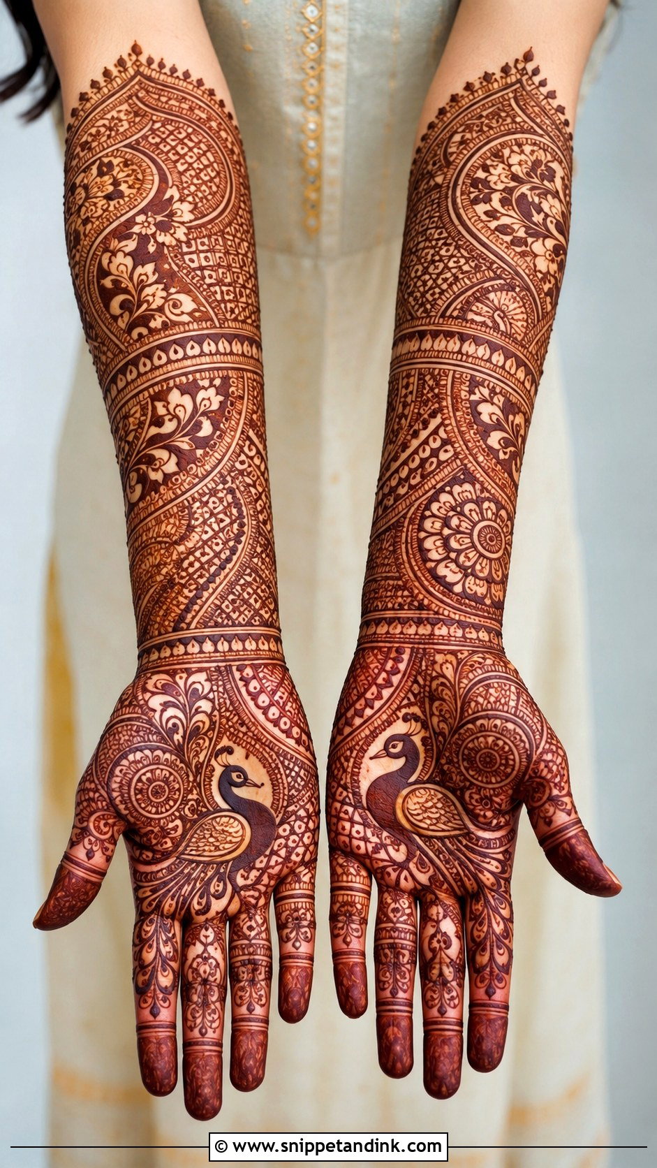 Indian Forearm Mehndi Design - Snippet and Ink - 35 Indian Mehndi Designs