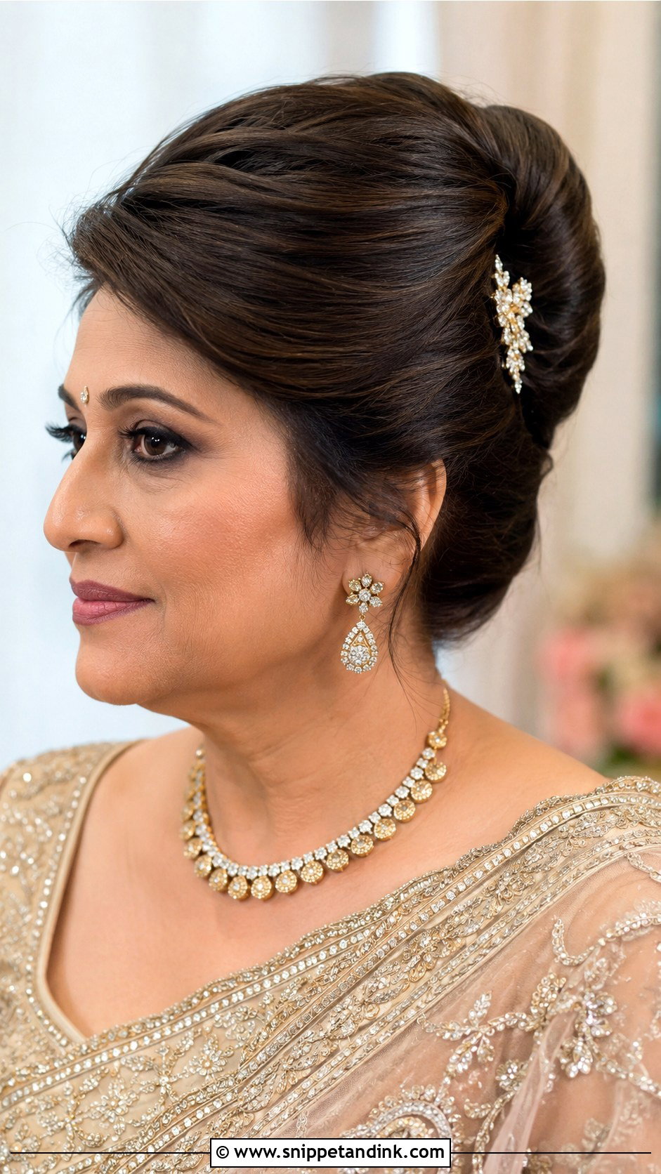 Indian Groom Mom French Roll - Snippet and Ink - 15 Indian Groom Mom Hairstyles