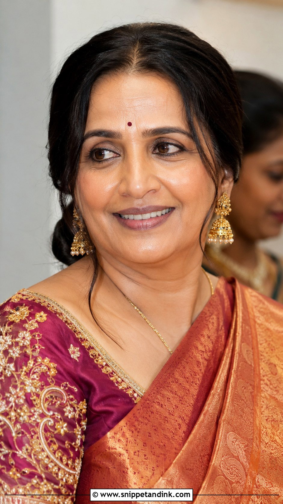 Indian Groom Mom Low Bun - Snippet and Ink - 15 Indian Groom Mom Hairstyles