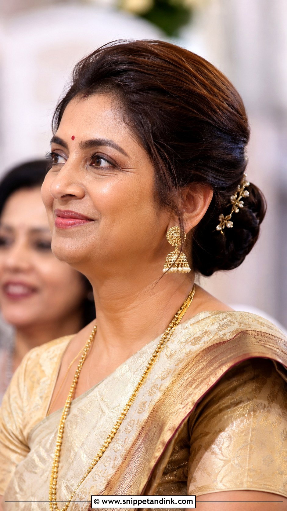 Indian Groom Mom Puff Bun - Snippet and Ink - 15 Indian Groom Mom Hairstyles