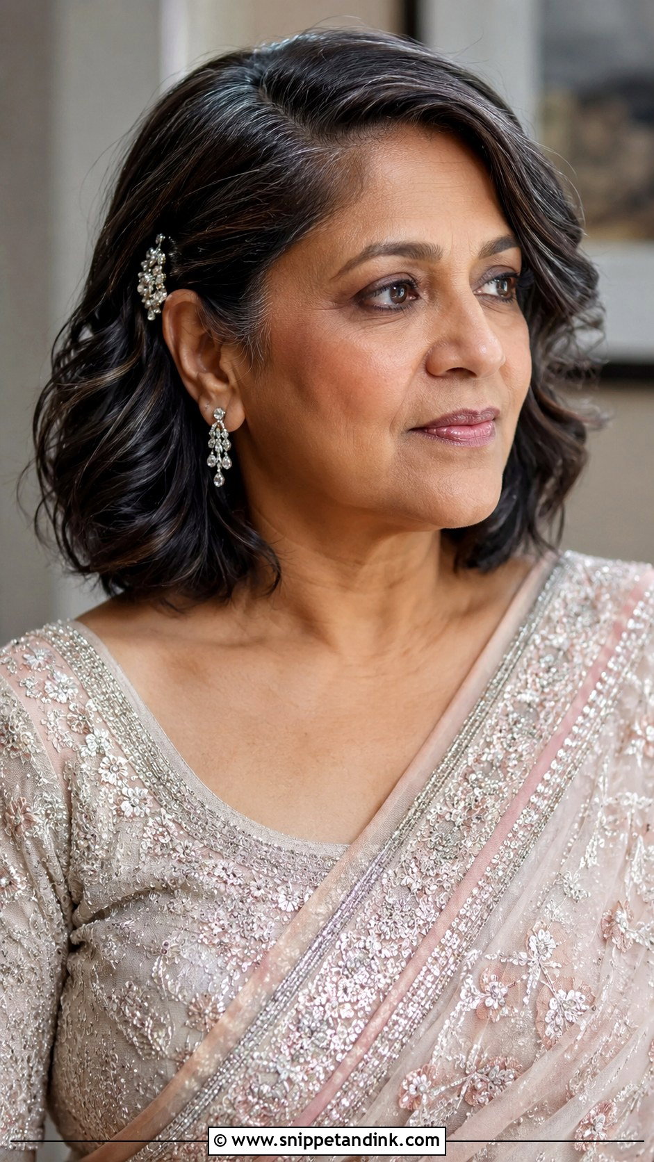 Indian Groom Mom Short Hair Waves - Snippet and Ink - 15 Indian Groom Mom Hairstyles