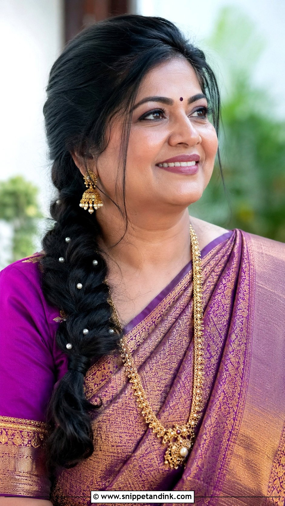 Indian Groom Mom Side Braid - Snippet and Ink - 15 Indian Groom Mom Hairstyles