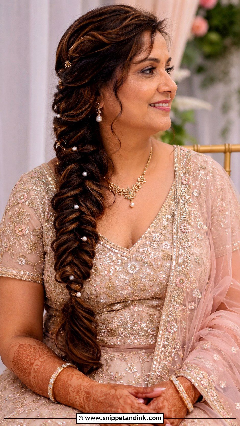 Indian Groom Mother Fishtail Braid - Snippet and Ink - 15 Indian Groom Mother Hairstyle Ideas