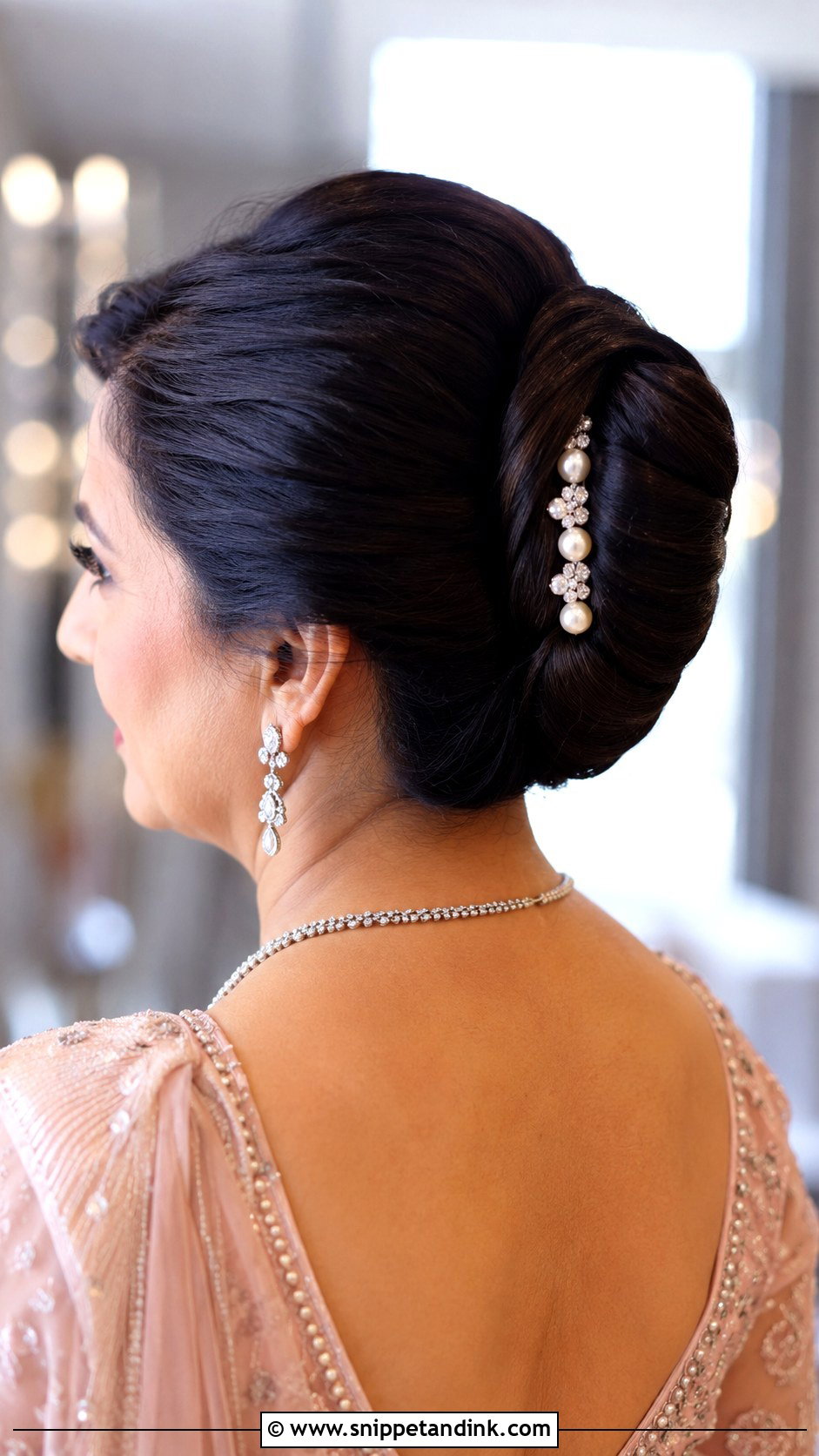 Indian Groom Mother French Roll Bun - Snippet and Ink - 15 Indian Groom Mother Hairstyle Ideas