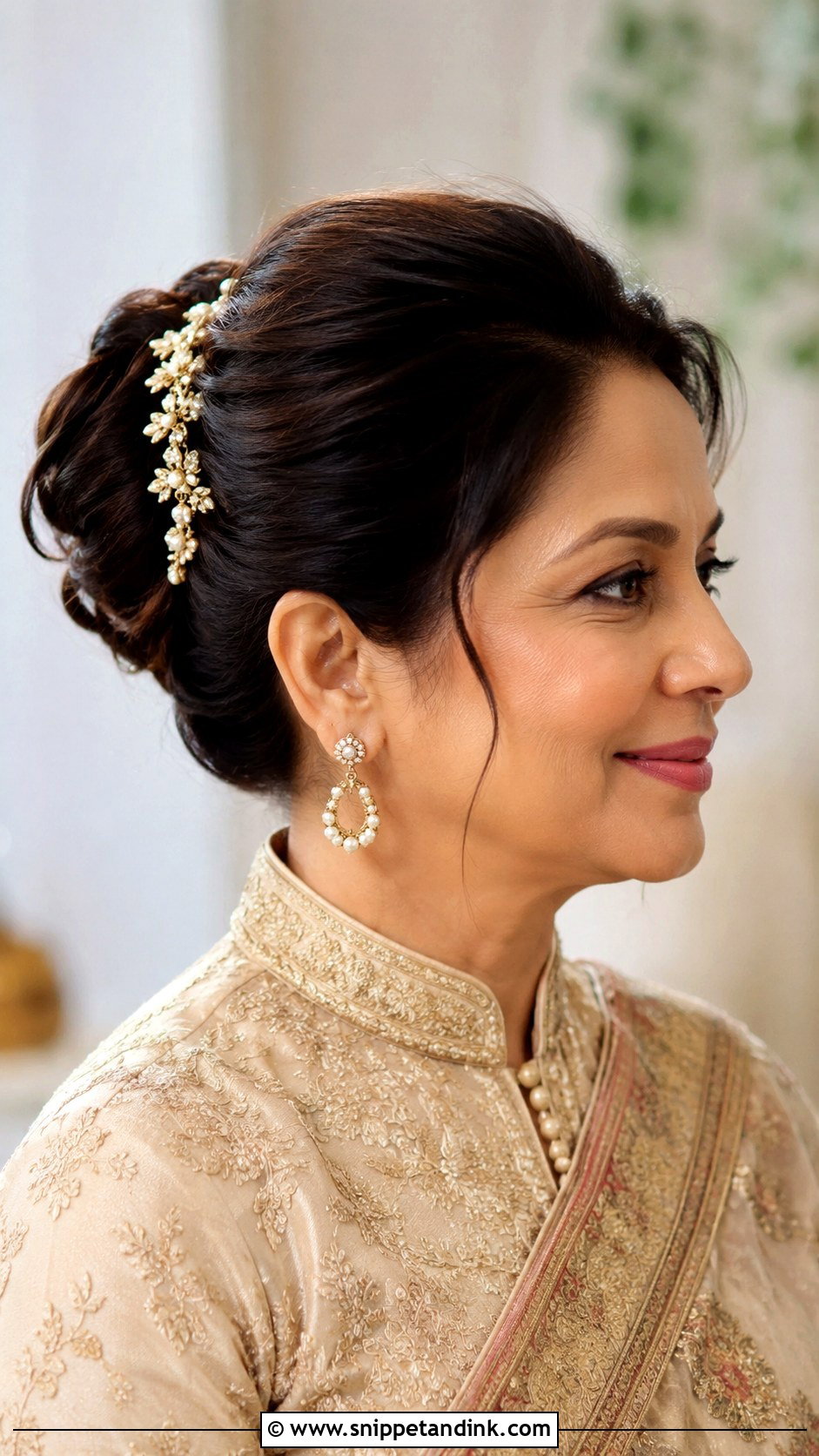 Indian Groom Mother High Bun - Snippet and Ink - 15 Indian Groom Mother Hairstyle Ideas