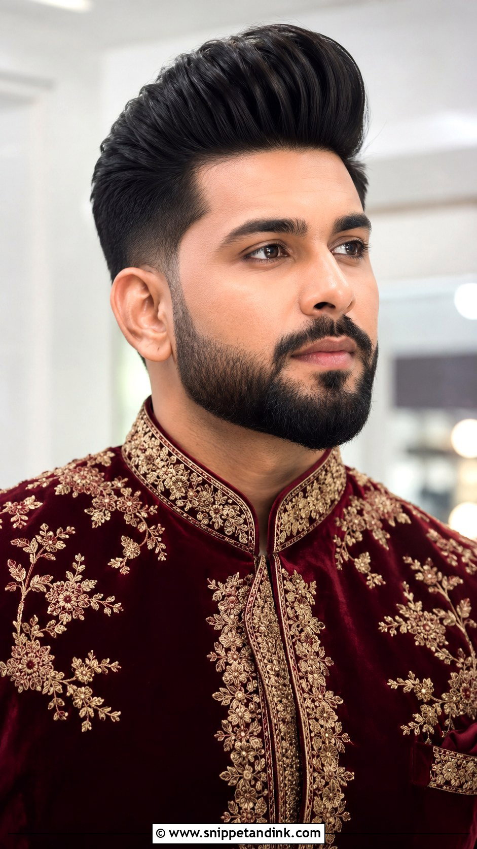 Indian Groom Pompadour - Snippet and Ink - 15 Indian Groom Hairstyle Ideas