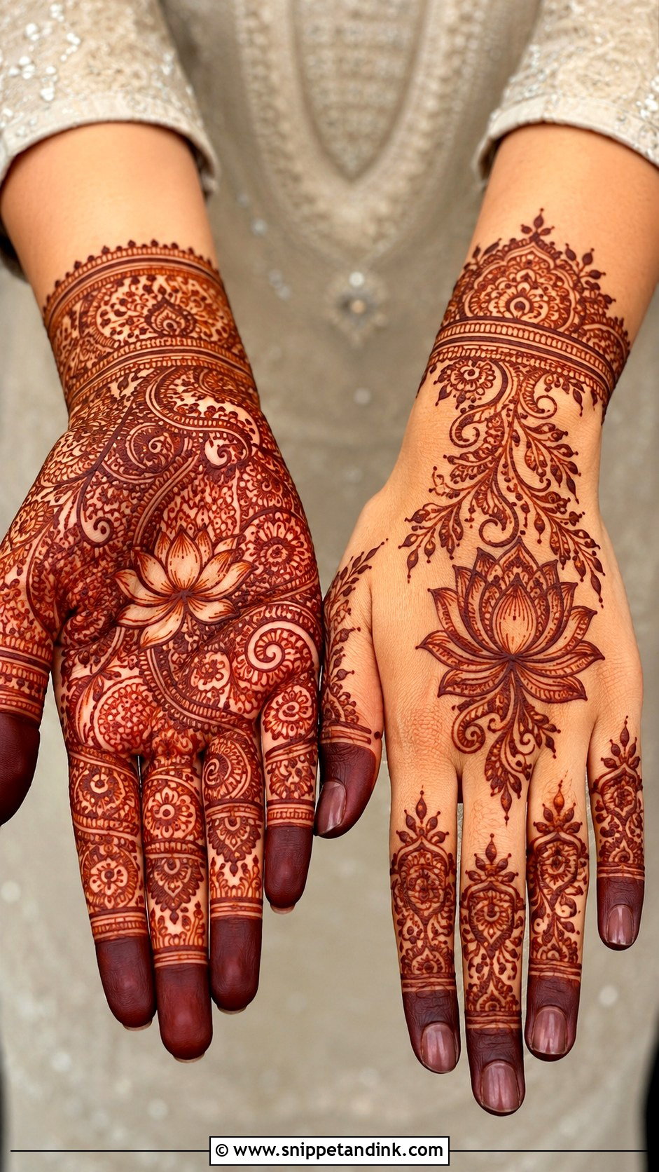 Indian Lotus Mehndi Design - Snippet and Ink - 35 Indian Mehndi Designs