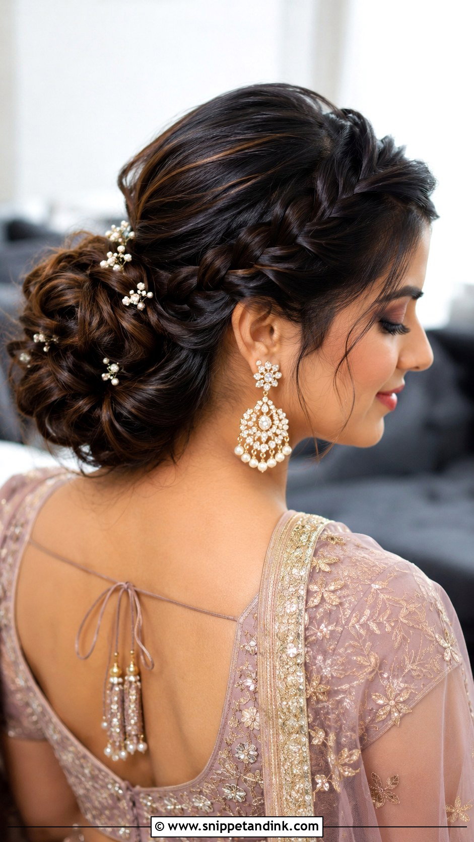 Indian Mother Braided Bun - Snippet and Ink - 20 Indian Mother Hairstyles for Wedding