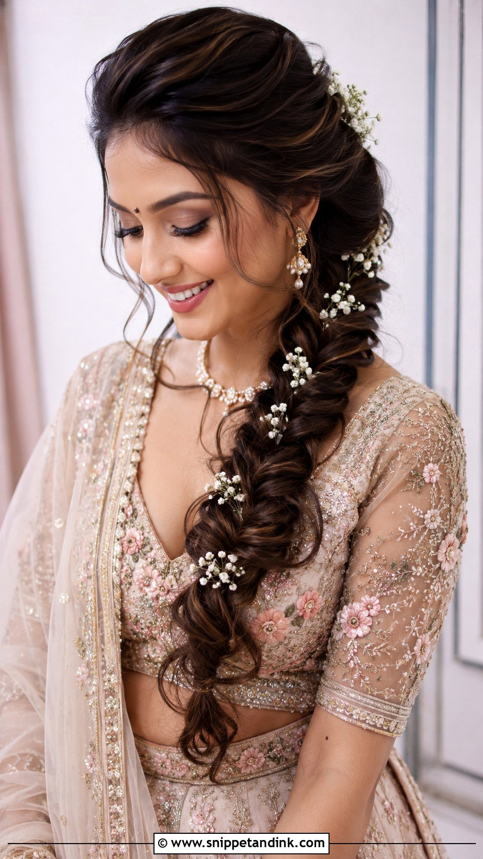 Indian Mother Fishtail Braid - Snippet and Ink - 20 Indian Mother Hairstyles for Wedding