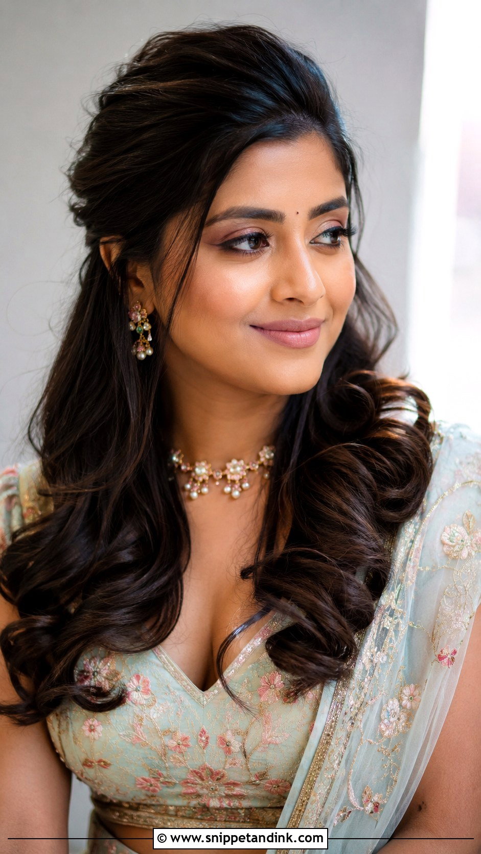 Indian Mother Half Up Hairstyle - Snippet and Ink - 20 Indian Mother Hairstyles for Wedding