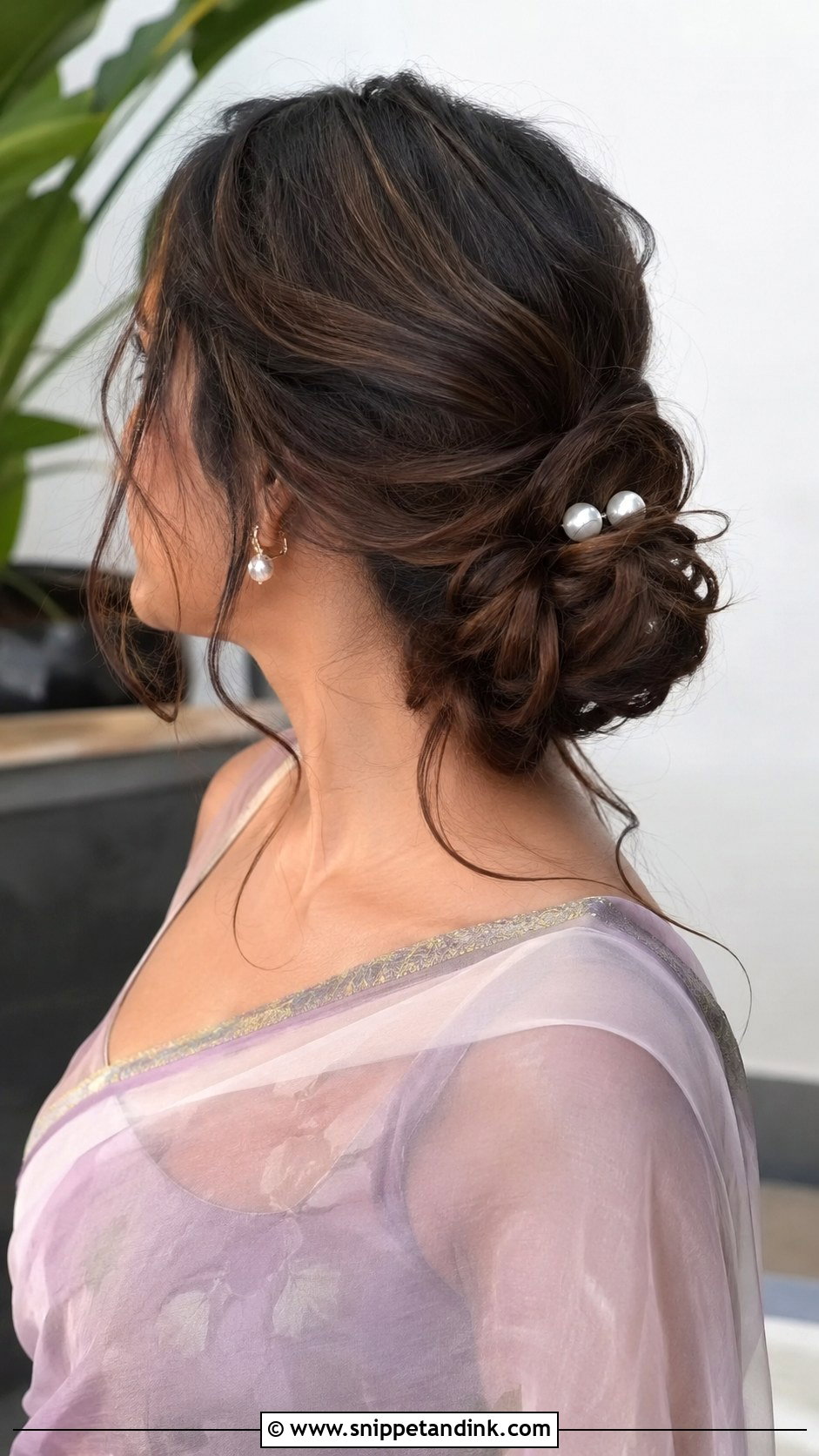 Indian Mother Messy Low Bun - Snippet and Ink - 20 Indian Mother Hairstyles for Wedding
