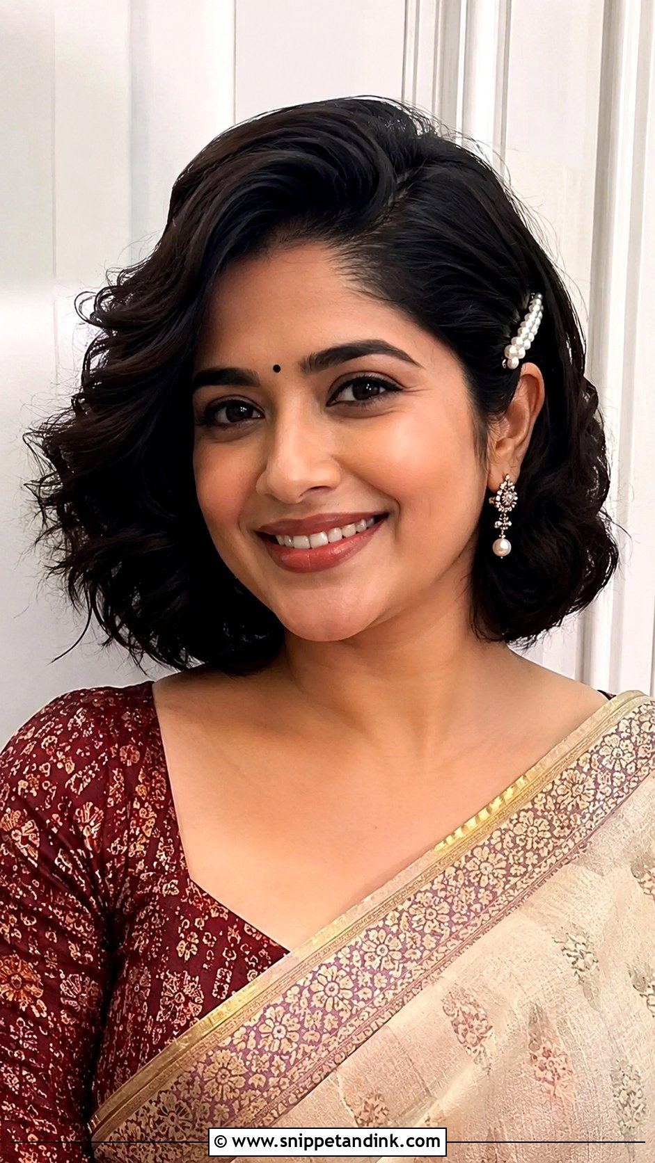 Indian Mother Short Hair Curls - Snippet and Ink - 20 Indian Mother Hairstyles for Wedding