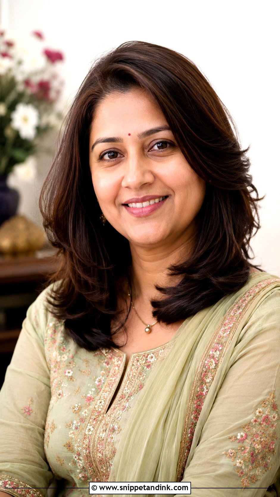 Indian Mother Shoulder Length Blowout - Snippet and Ink - 20 Indian Mother Hairstyles for Wedding