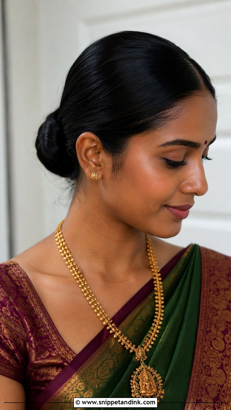 Indian Mother Sleek Bun - Snippet and Ink - 20 Indian Mother Hairstyles for Wedding