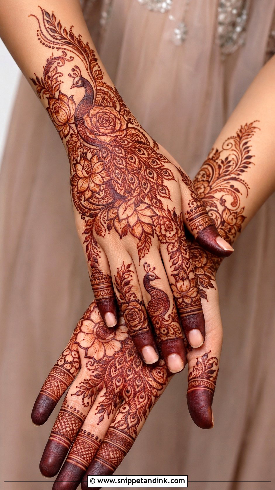 Indian Peacock Mehndi Design - Snippet and Ink - 35 Peacock Mehndi Designs