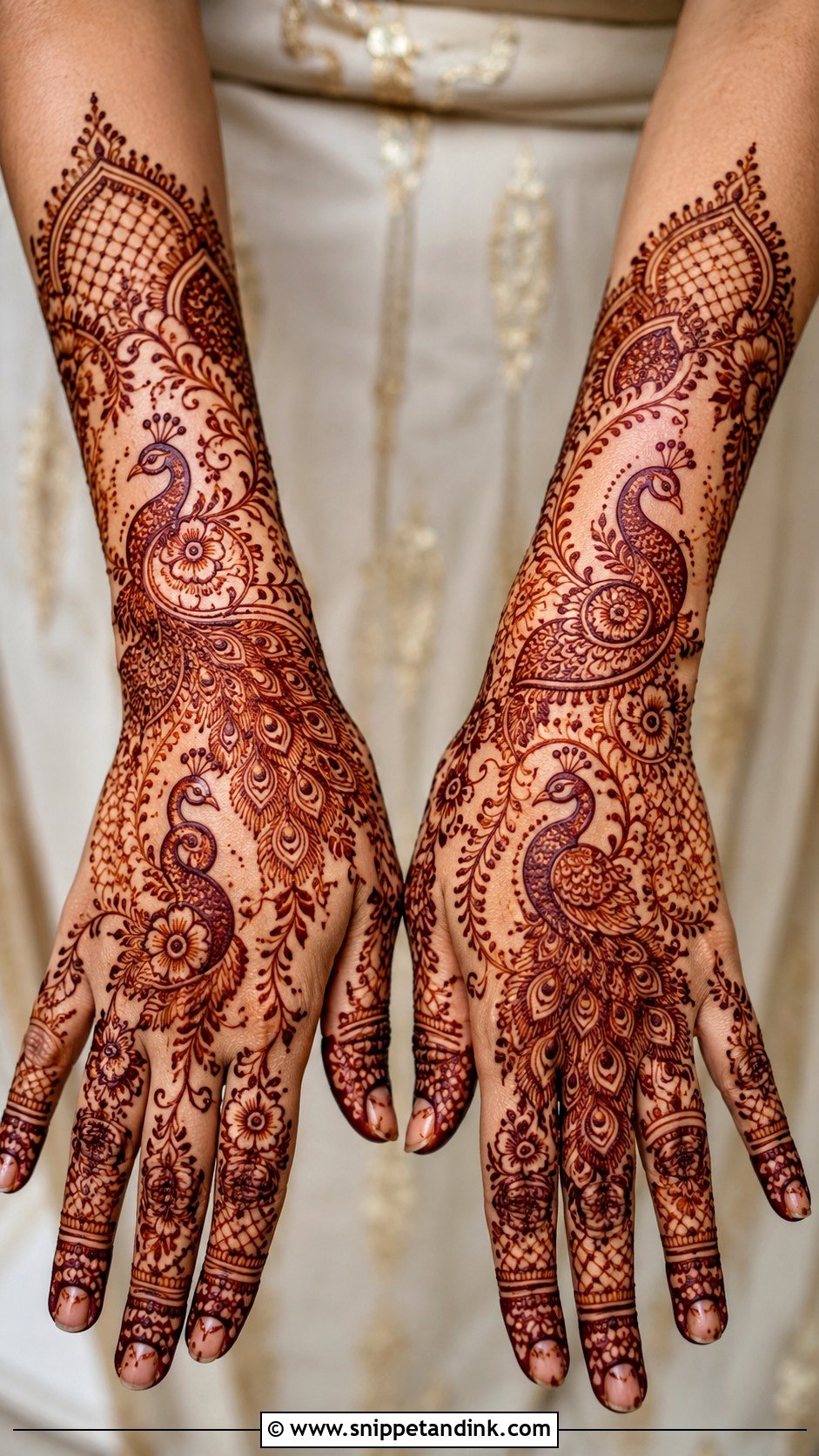 Indian Peacock Mehndi Design - Snippet and Ink - 35 Indian Mehndi Designs