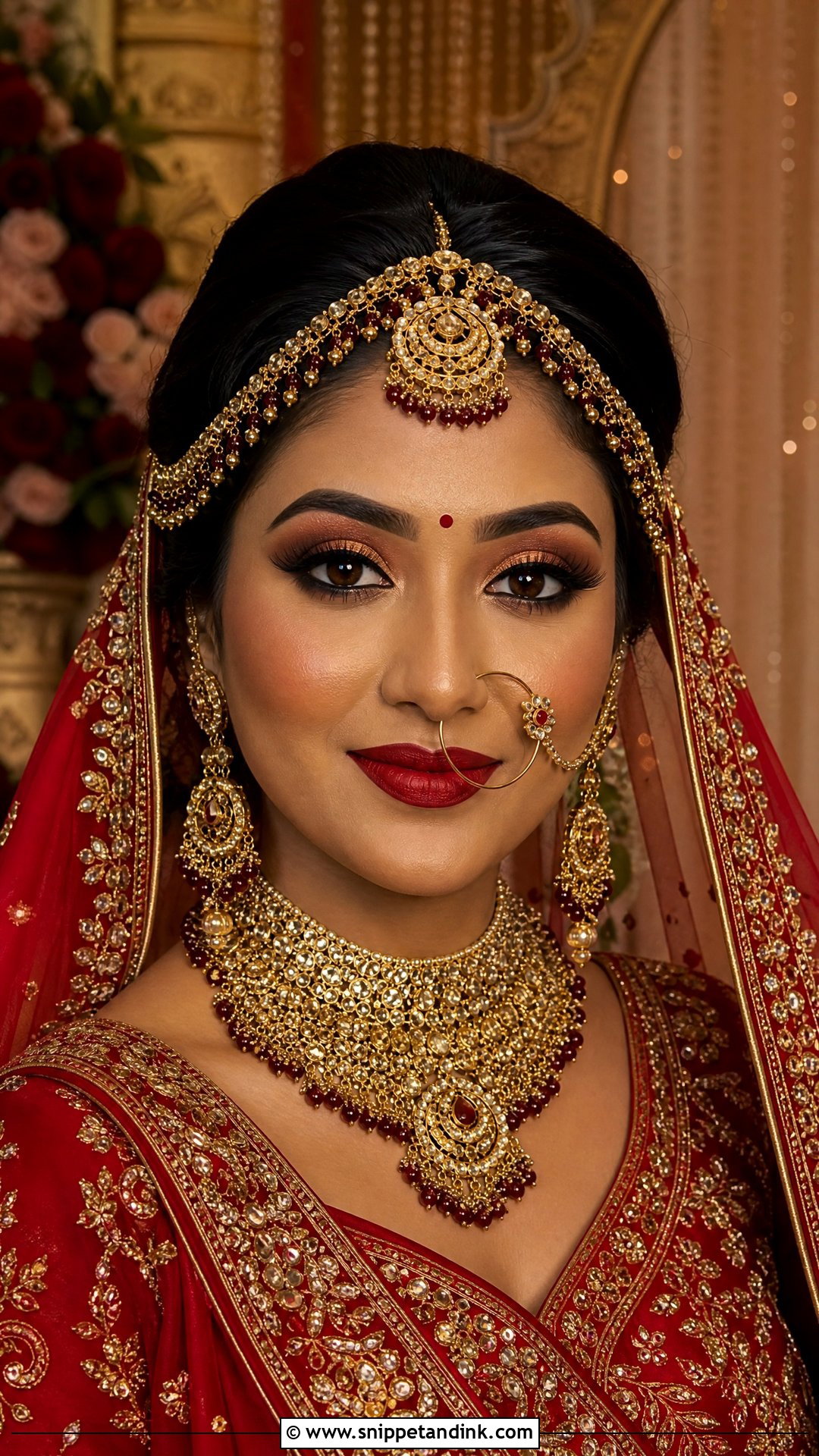 Indian Red Bridal Makeup - Snippet and Ink - 20 Red Bridal Makeup Ideas