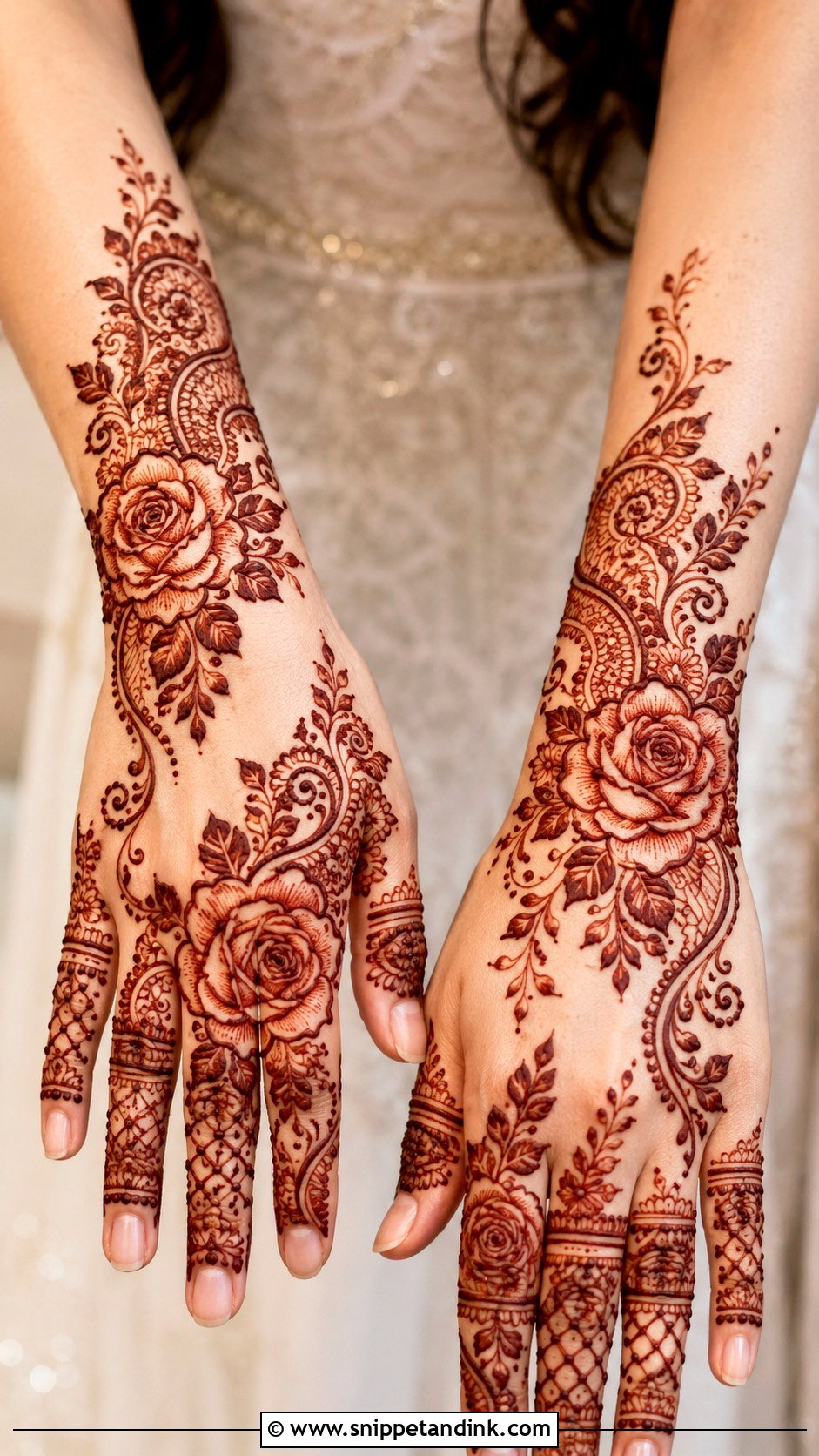 Indian Rose Mehndi Design - Snippet and Ink - 35 Indian Mehndi Designs