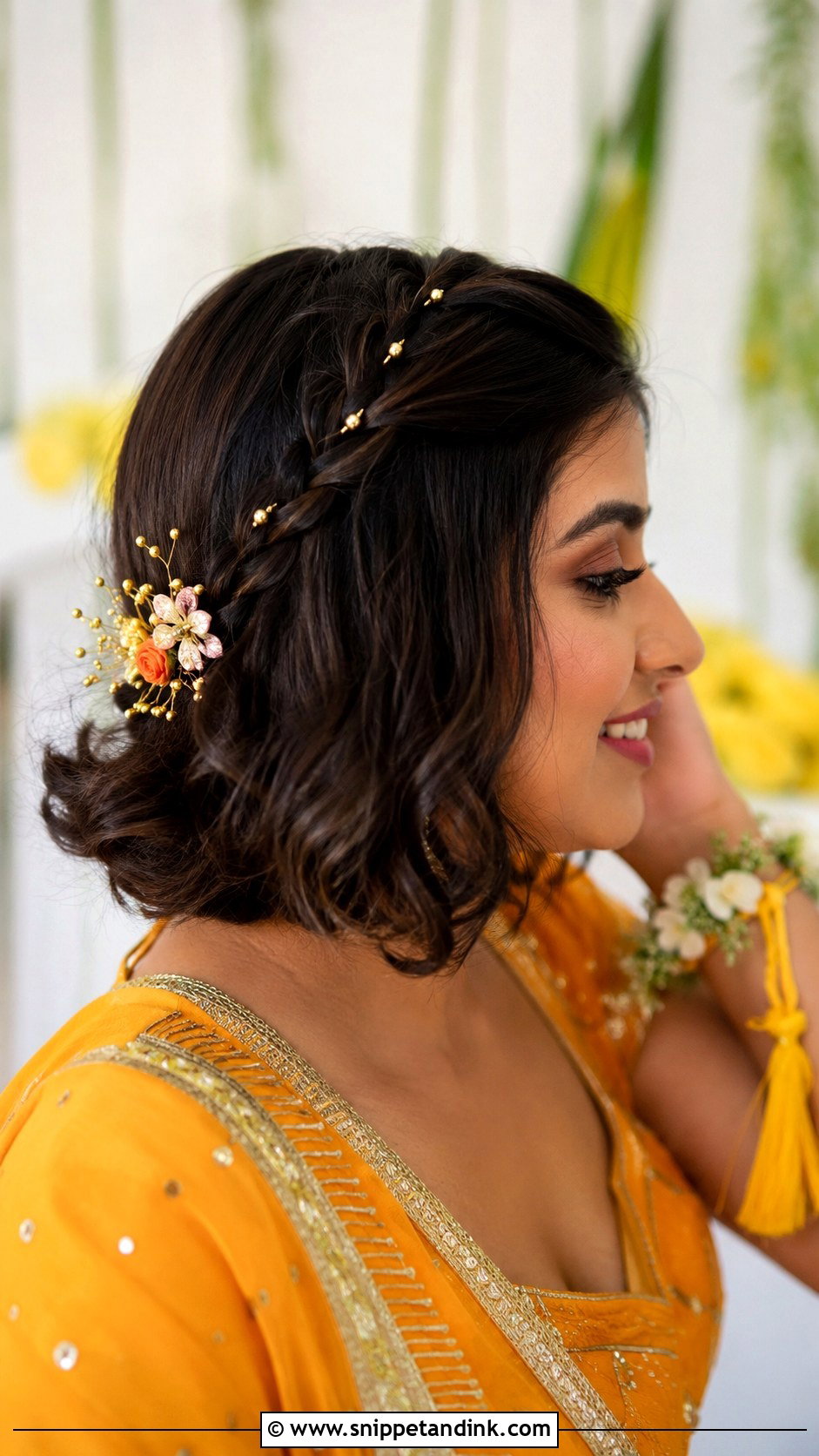 Indian Short Hair Bridal Braided Bob - Snippet and Ink - 20 Indian Short Hair Bridal Hairstyles