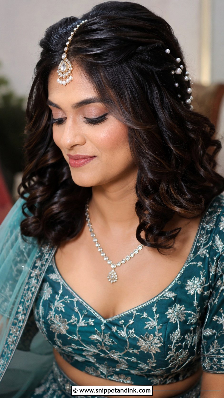 Indian Short Hair Bridal Open Curls - Snippet and Ink - 20 Indian Short Hair Bridal Hairstyles
