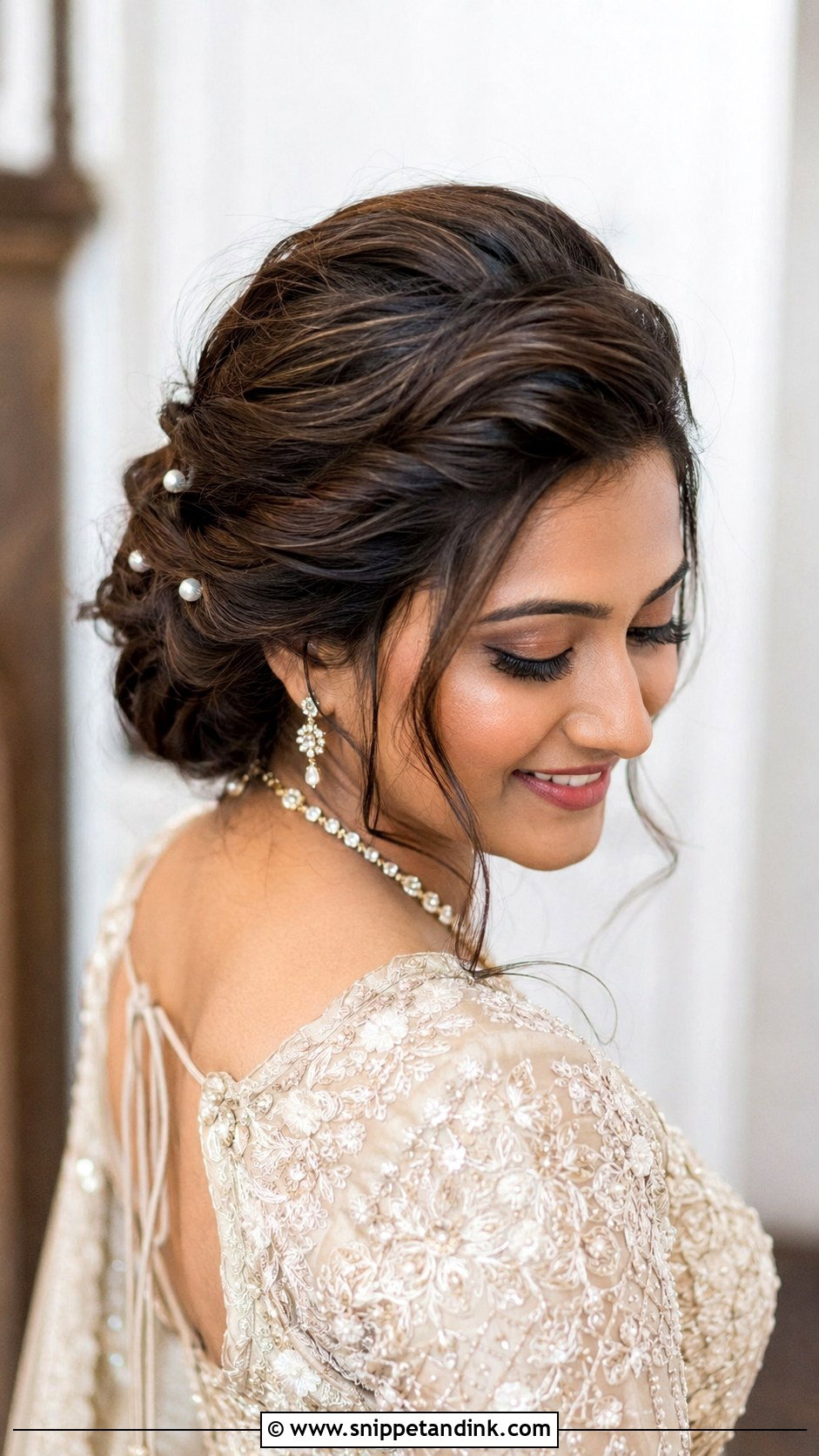 Indian Short Hair Bridal Twisted Updo - Snippet and Ink - 20 Indian Short Hair Bridal Hairstyles