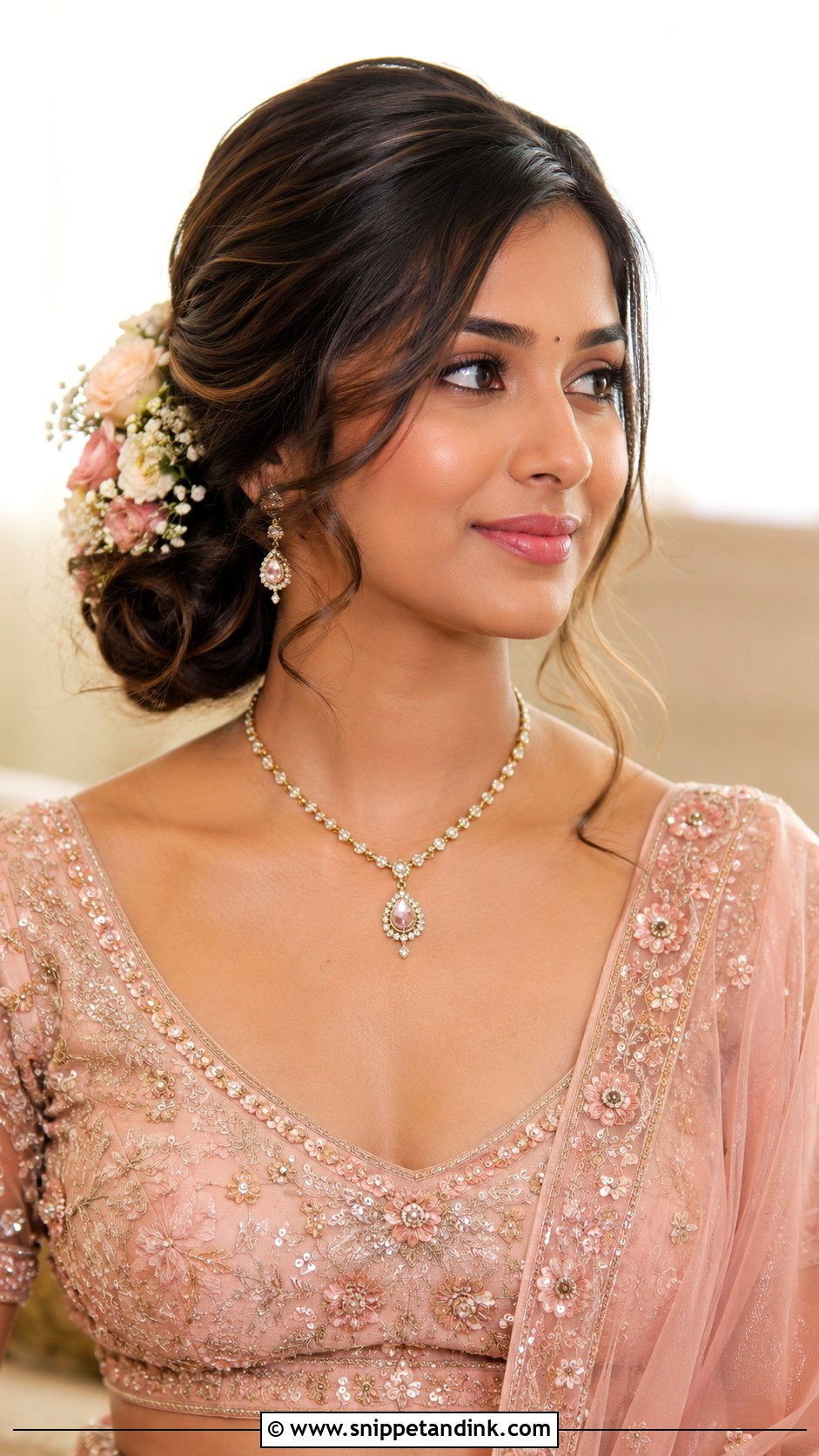 Indian Side Bun For Wedding - Snippet and Ink - 20 Indian Hair Bun for Wedding Ideas
